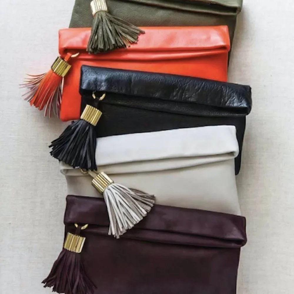 India Hicks Carmen Clutch - Army Green